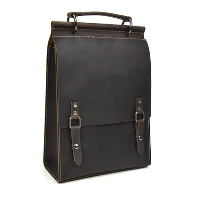 14" Handmade Womens Leather Backpack Bag Laptop Backpacks Book Bag Purse for Women