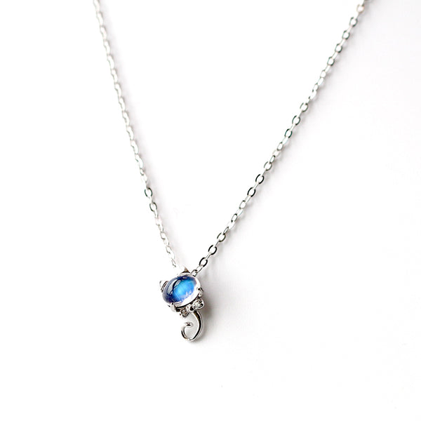 cute Moonstone Pendant Necklace Silver Handmade June Birthstone Gemstone Jewelry Accessories Women beautiful