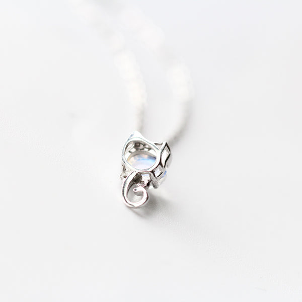 cute Moonstone Pendant Necklace Silver Handmade June Birthstone Gemstone Jewelry Accessories Women elegant