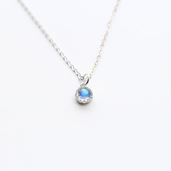 Moonstone Pendant Necklace Silver Handmade June Birthstone Gemstone Jewelry Accessories gift Women cute