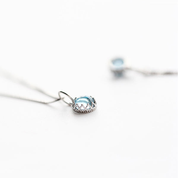 cute Moonstone Pendant Necklace Silver Handmade June Birthstone Gemstone Jewelry Accessories gift Women elegant