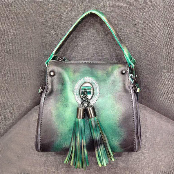 Small Womens Leather Fringe Backpack Purses Crossbody Handbags for Women