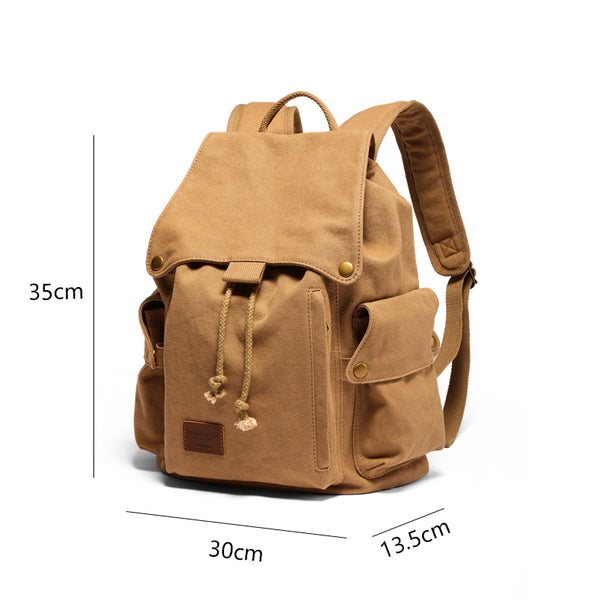Ladies Canvas Drawstring Backpack Purse Travel Backpack Rucksack For Women