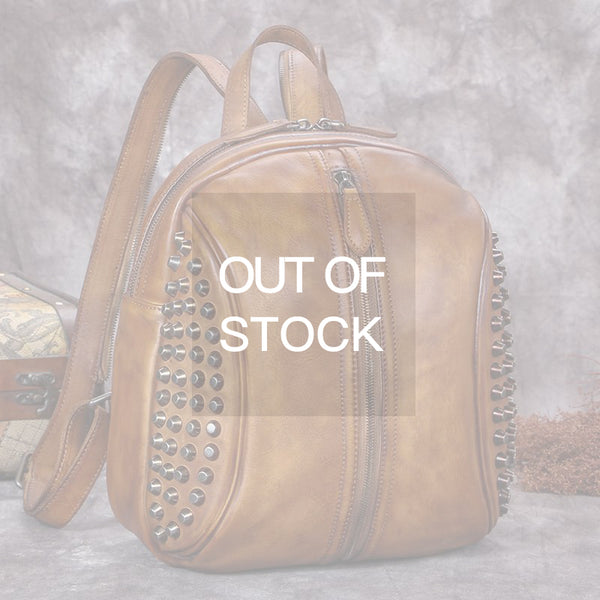 Handmade Genuine Leather Vintage Backpacks Handbag School bags Purses for Women