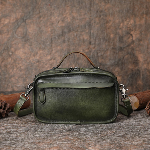 Green Leather Crossbody Bags Shoulder Bag Purses for Women
