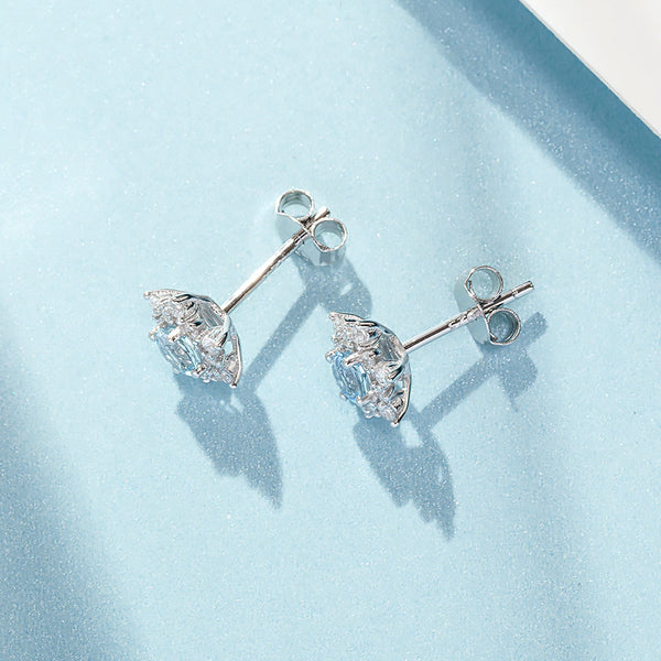 womens March Birthstone Jewelry Aquamarine Earrings for women nice