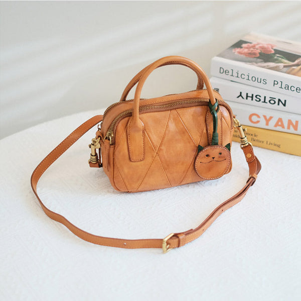 Brown Leather Crossbody Purse Small Leather Shoulder Bag  For Women