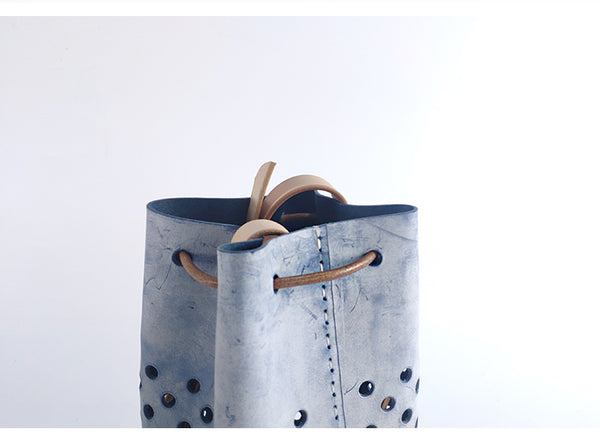 small womens leather drawstring crossbody bucket bag purse side bags for women Designer